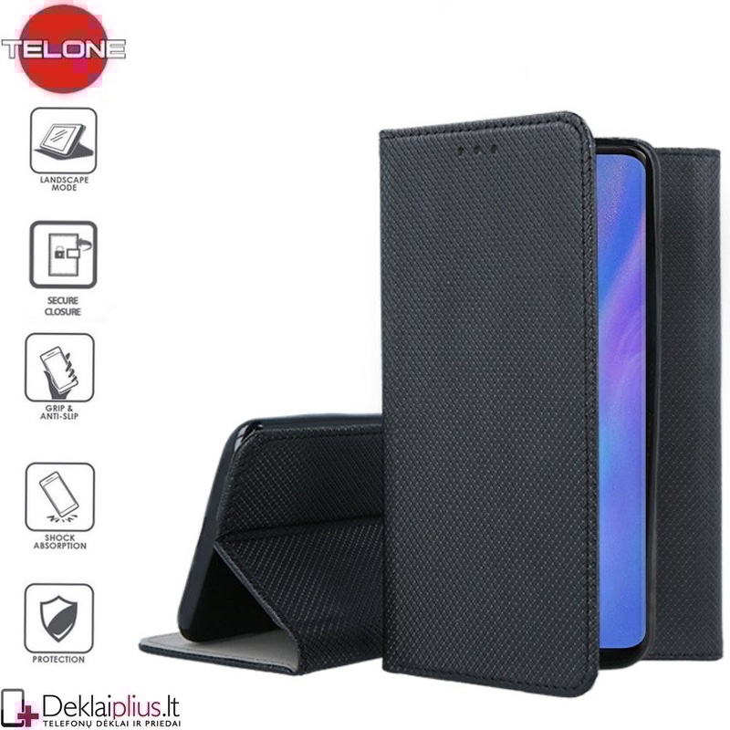 Telone smart magnet serijos atverčiamas dėklas - juodas (Huawei P30 Pro) Telone smart magnet serijos atverčiamas dėklas - juodas (Huawei P30 Pro)